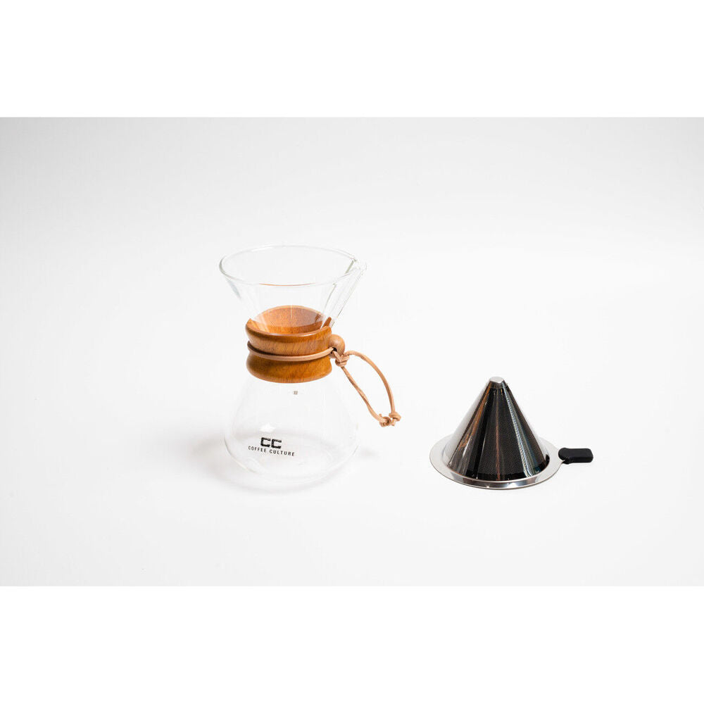 Coffee Culture Pour Over 400ml Glass Coffee Maker Drip Jug w/ Filter Clear — image 3
