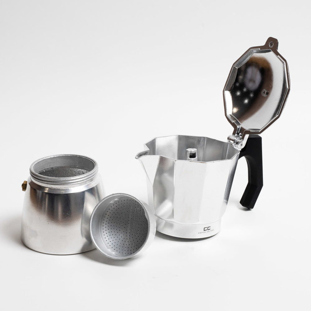 Coffee Culture 19cm Stovetop Coffee Maker 6-Cup Moka Italian Espresso Pot Silver — image 2