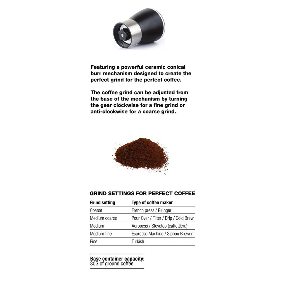 Coffee Culture Adjustable Portable Hand Burr Manual Coffee Grinder/Mill — image 3