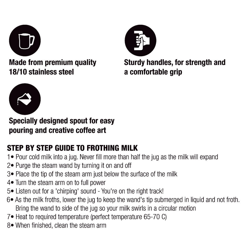 Coffee Culture Stainless Steel 600ml Milk Frothing Jug Container Silver (2 Pack) — image 2