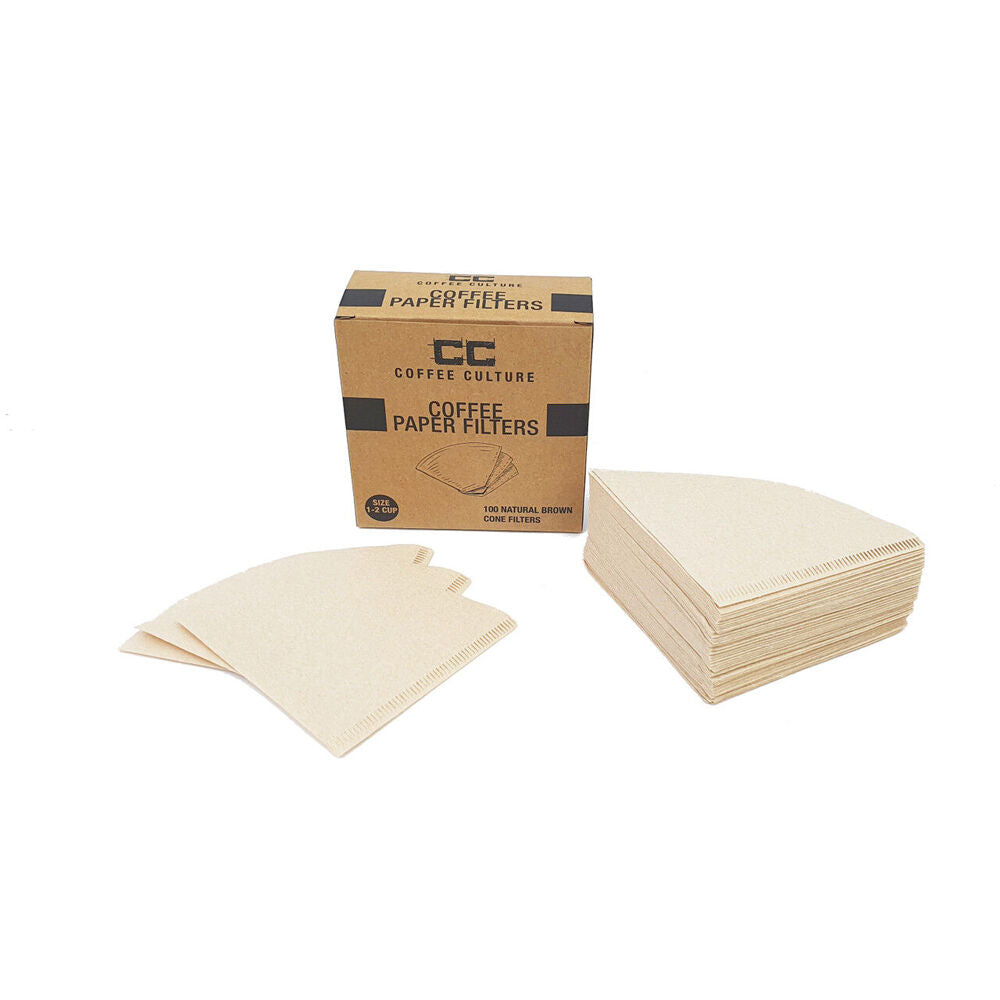 Coffee Culture 2-Cup Coffee Pour Over Brewing Paper Filter Size 1 (100 Pieces)