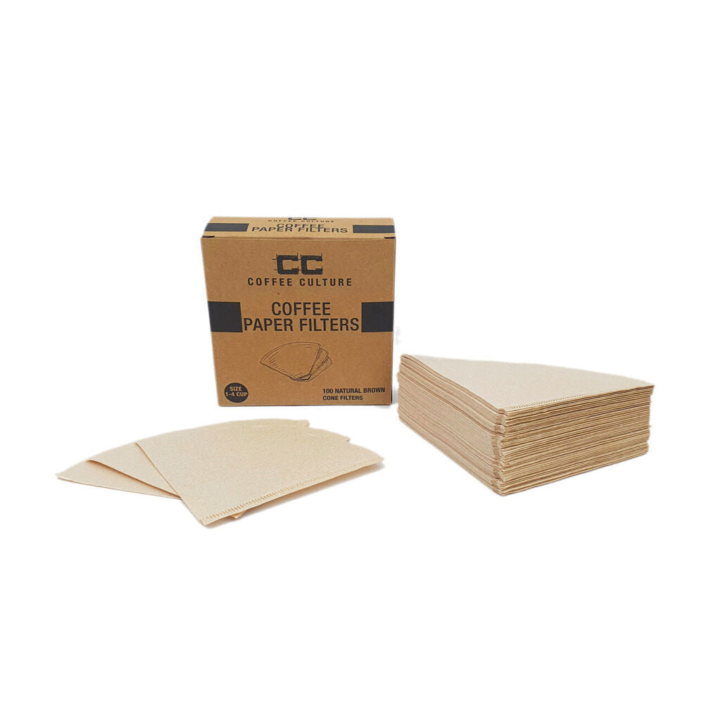 Coffee Culture 4-Cup Coffee Pour Over Brewing Paper Filter Size 1 (100 Pieces)