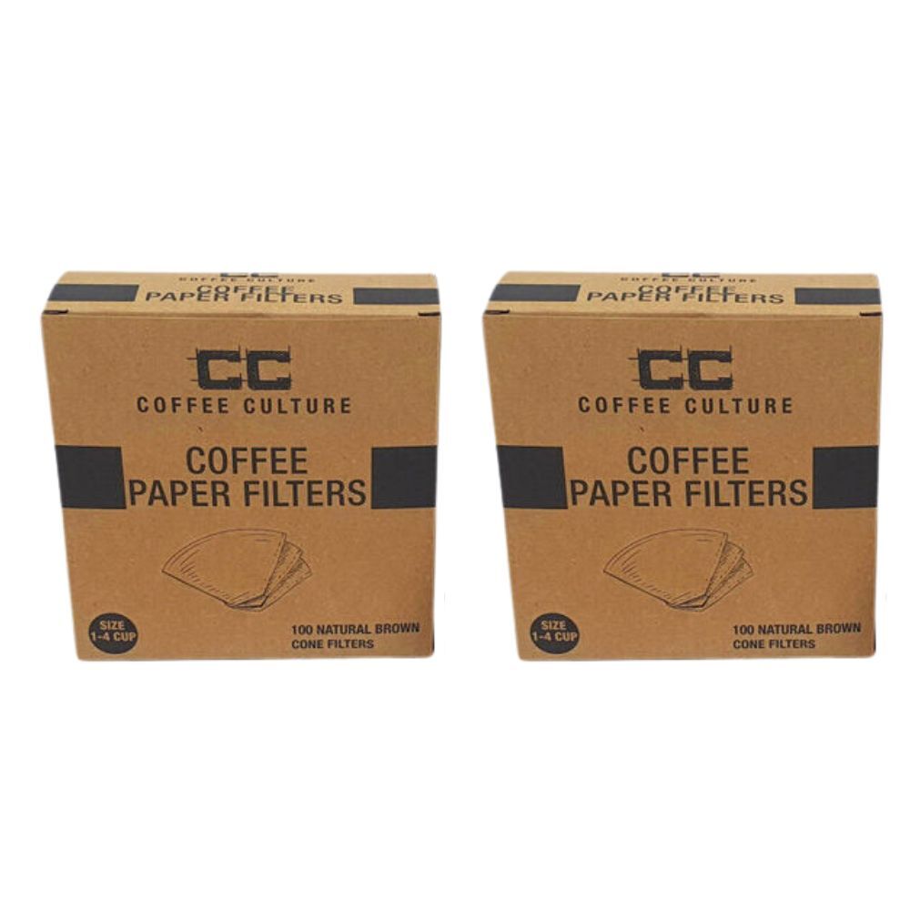 Coffee Culture 100pc Coffee Culture 4-Cup Coffee Pour Over Brewing Paper Filter Size 1 (2 Pack)