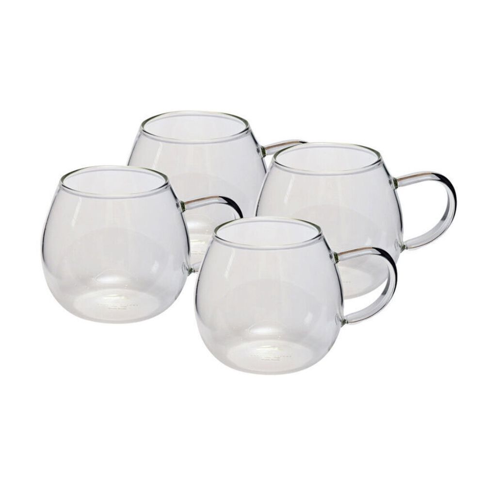 Coffee Culture 4pc Coffee Culture Deca 380ml Glass Single Wall Mug Set - Clear (2 Pack) — image 5