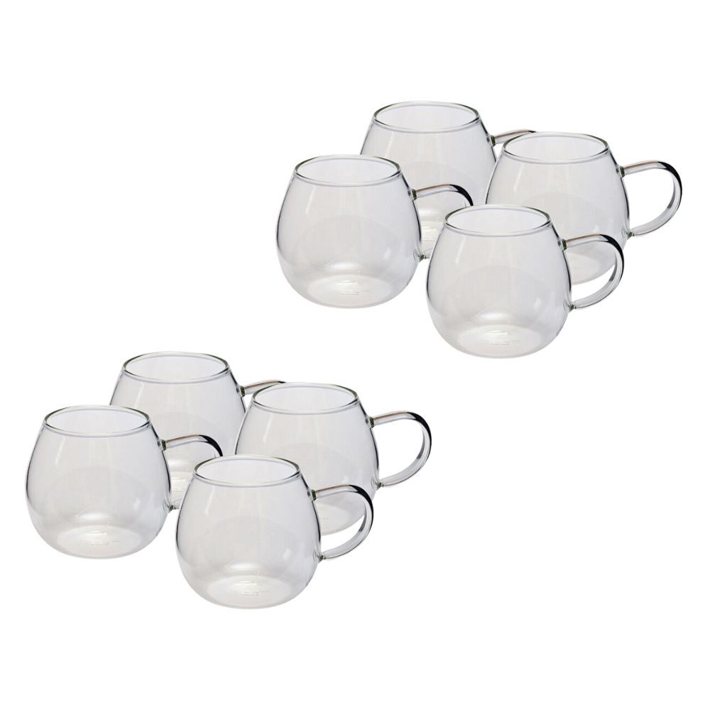 Coffee Culture 4pc Coffee Culture Deca 380ml Glass Single Wall Mug Set - Clear (2 Pack)