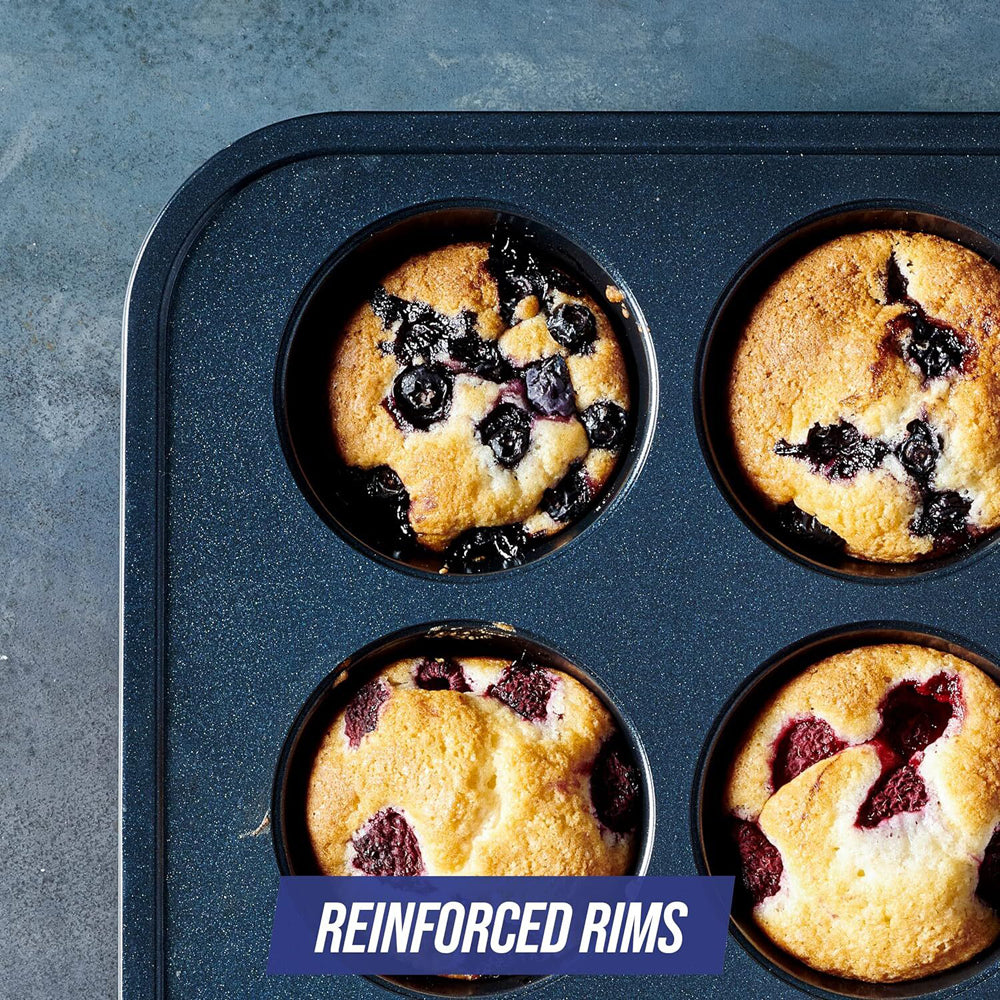 Blue Diamond 12 Cup Muffin Cupcake Tray Cooking Pan Home Kitchen Bakeware — image 3