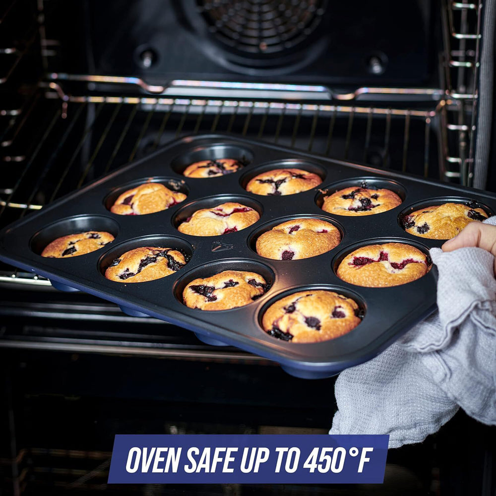 Blue Diamond 12 Cup Muffin Cupcake Tray Cooking Pan Home Kitchen Bakeware — image 4
