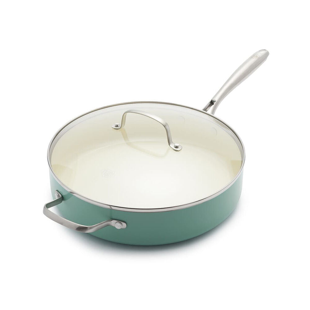 Greenlife Aluminium Artisan 5-Quart Saute Pan w/ Lid Kitchen Cookware Turquoise