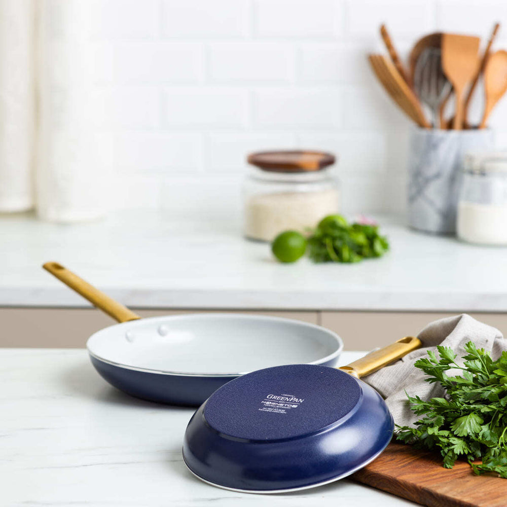 Greenpan Padova Non Stick Coated Dark Blue Open Frying Pan 24cm Home Kitchen