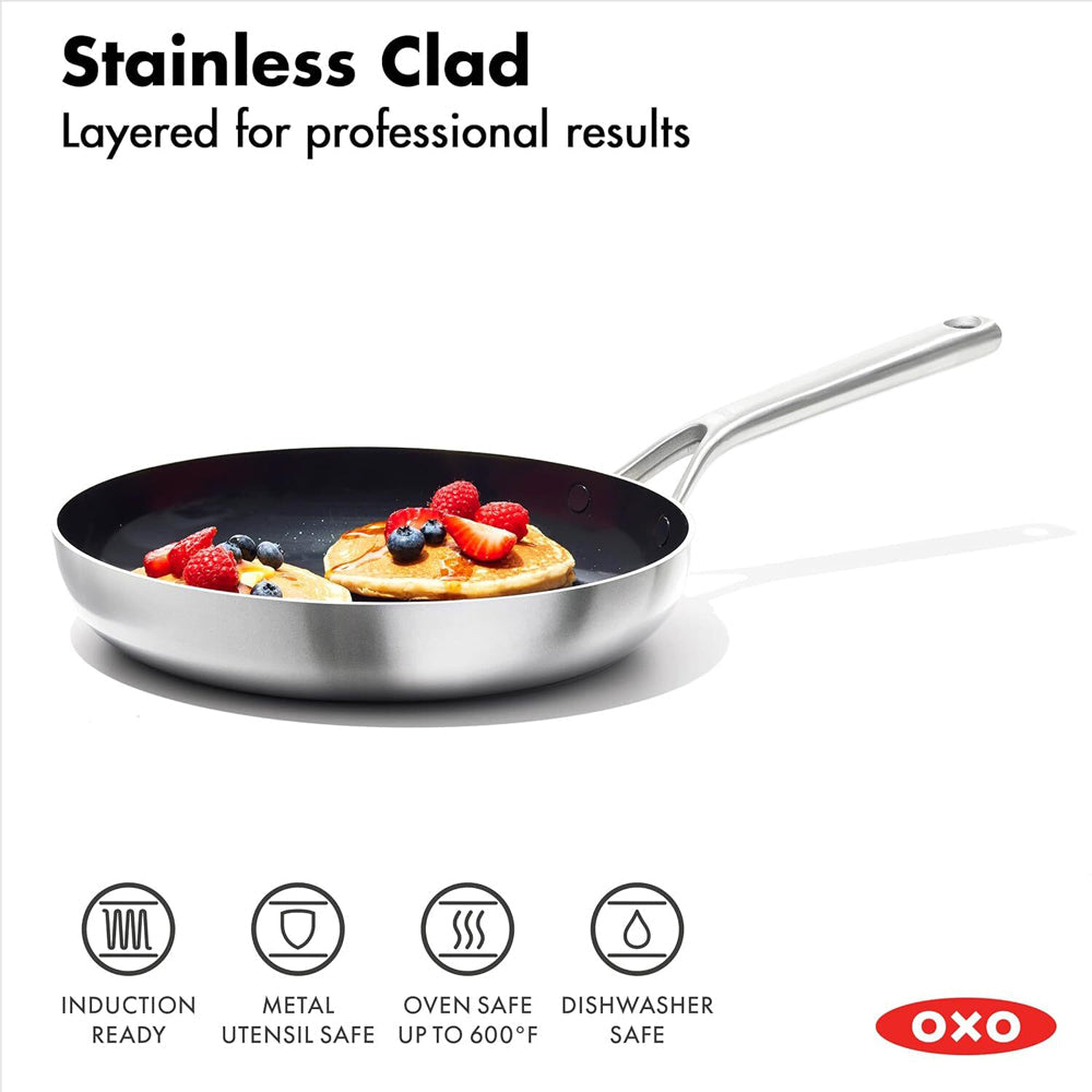 Oxo Mira 3-ply Stainless Steel Pro Frypan 26cm Uncoated Home Kitchen Cooking — image 2