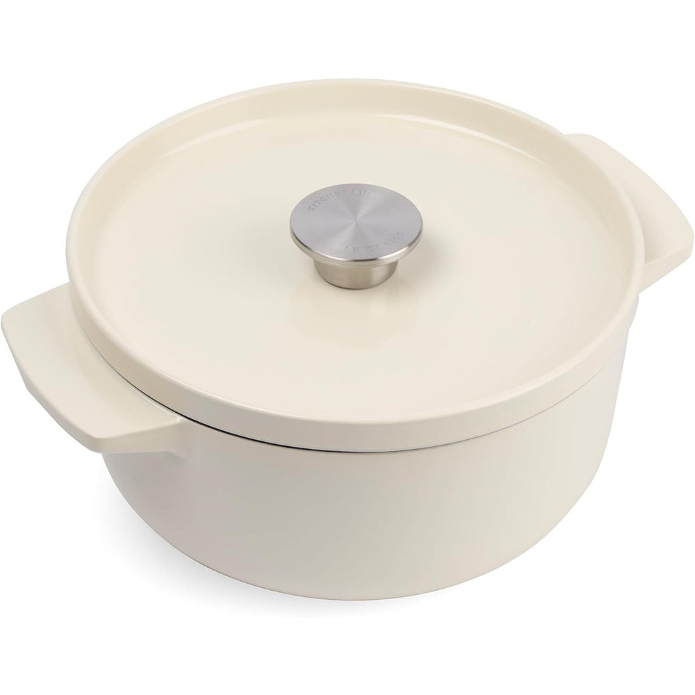 Kitchenaid Cast Iron Durable Casserole Pot Home Cooking 22cm/3.3L Almond Cream