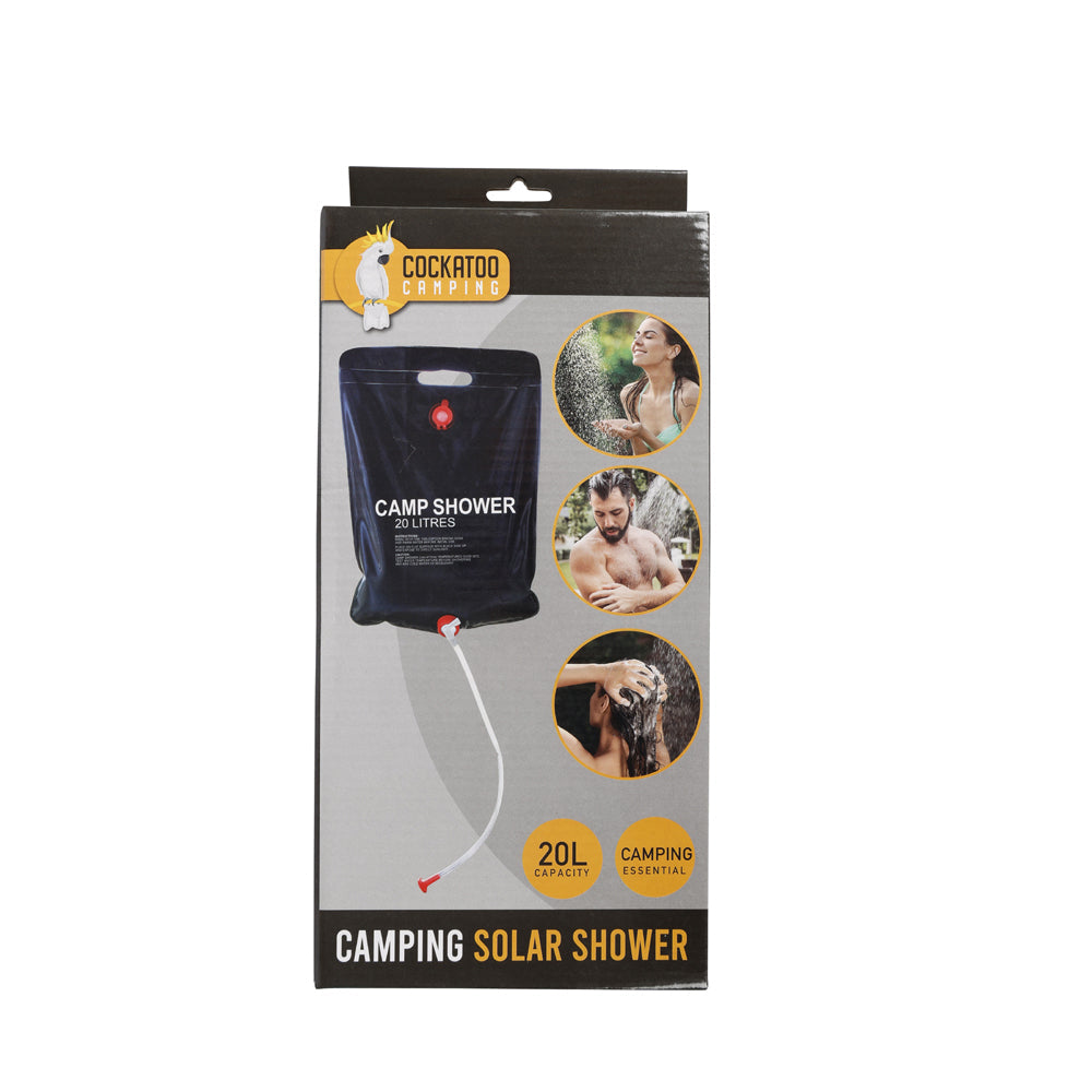 Cockatoo Camping Portable 20L/31cm Solar Shower Outdoor Travel Hiking Black — image 2