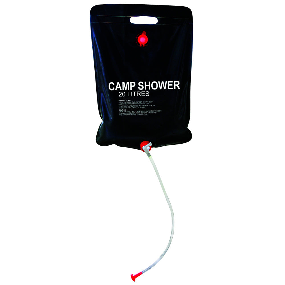 Cockatoo Camping Portable 20L/31cm Solar Shower Outdoor Travel Hiking Black