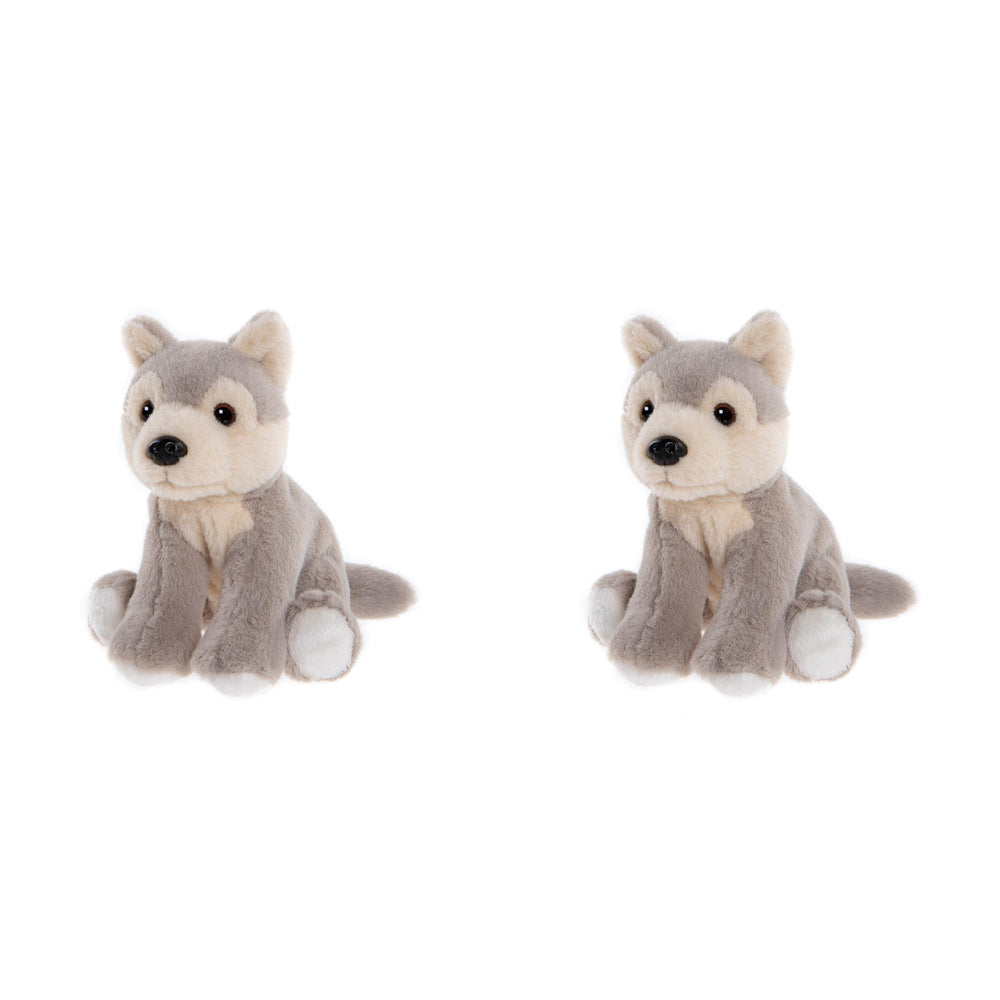Charlie Bears Cuddle Cub Wolf Kids/Baby Plush Soft Fun Play Toy 0m+ Grey (2 Pack)