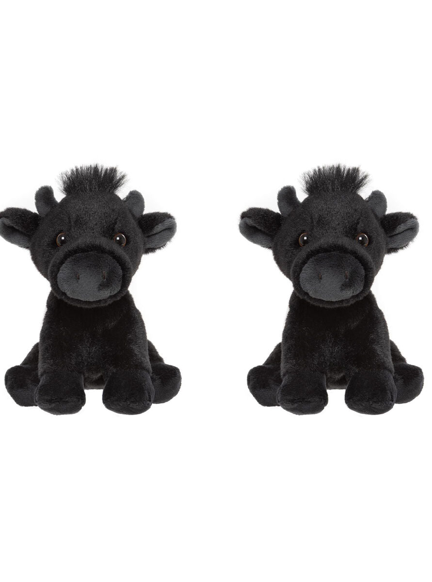 Charlie Bears Kids Plush Toy Belted Cow Cuddle Club Collection 0Y+ Black (2 Pack)