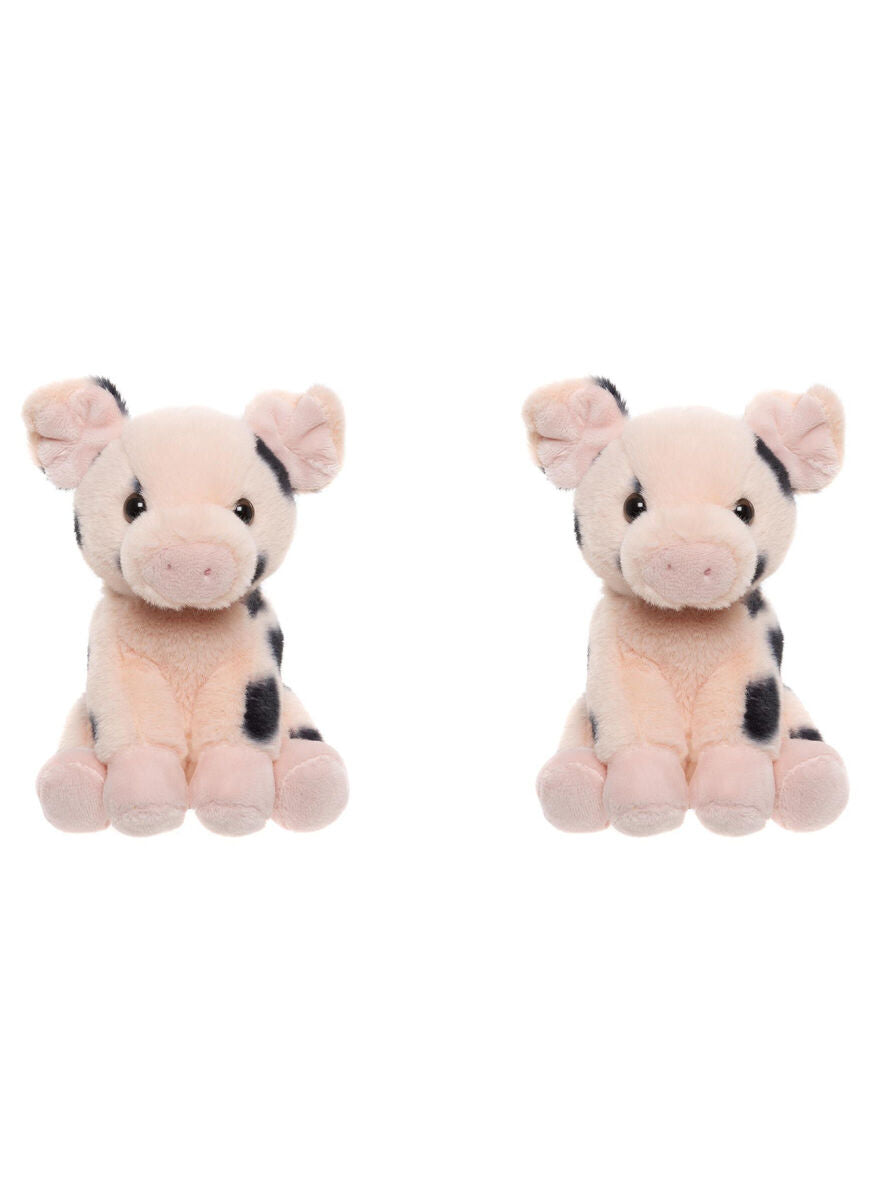 Charlie Bears Kids Plush Toy Spotted Pig Cuddle Club Collection 0Y+ Pink; (2 Pack)
