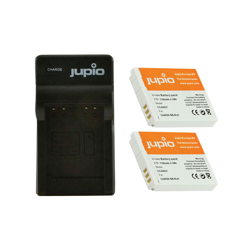 Jupio 1100mAh 2x Batteries & USB Single Charger Adapter Kit For NB-6LH Canon — image 2