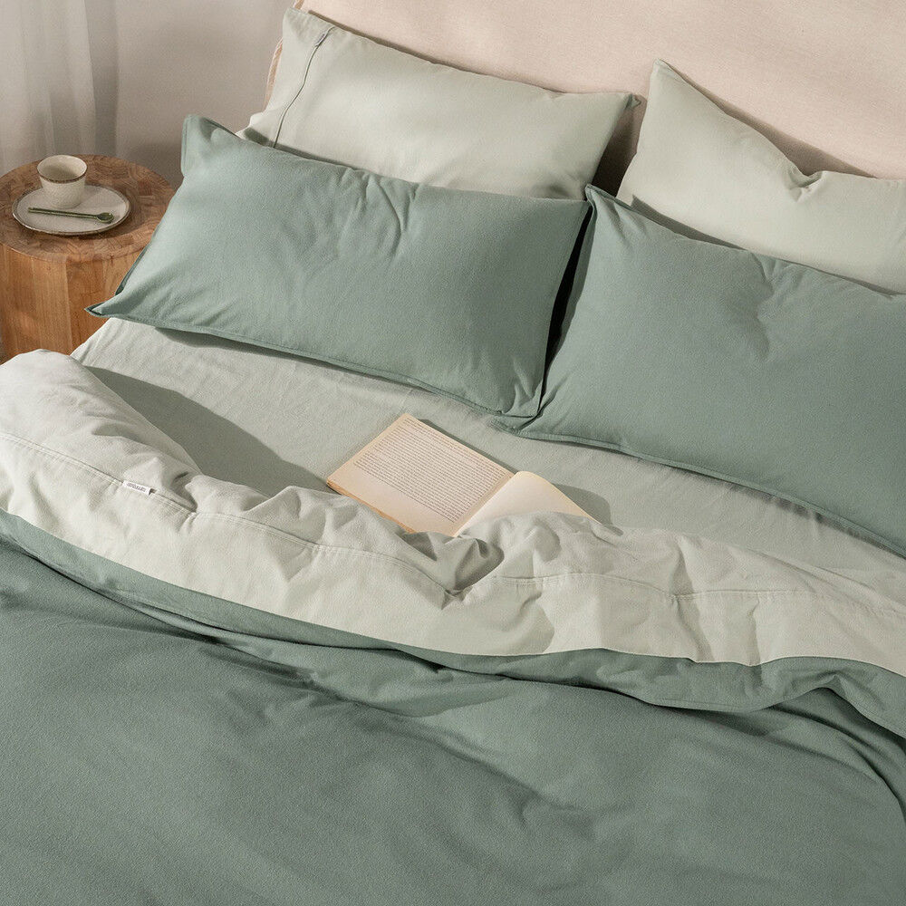Canningvale Cozi Cotton Quilt Cover Set Mineral Green — image 5