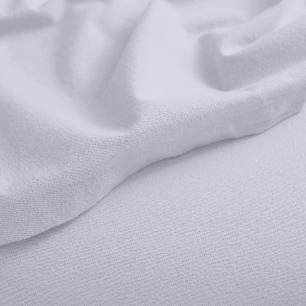 Canningvale King Bed Fitted Sheet Set Cozi Cotton Flannelette Bedding White — image 2