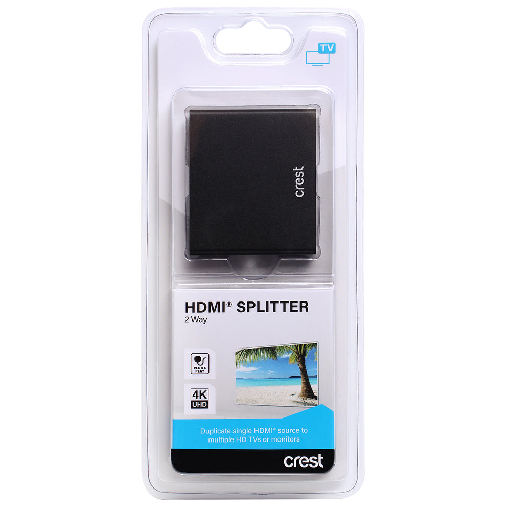 Crest 30Hz Splitter Female to 2x HDMI Port 4K Ultra HD Resolution Plug & Play — image 2