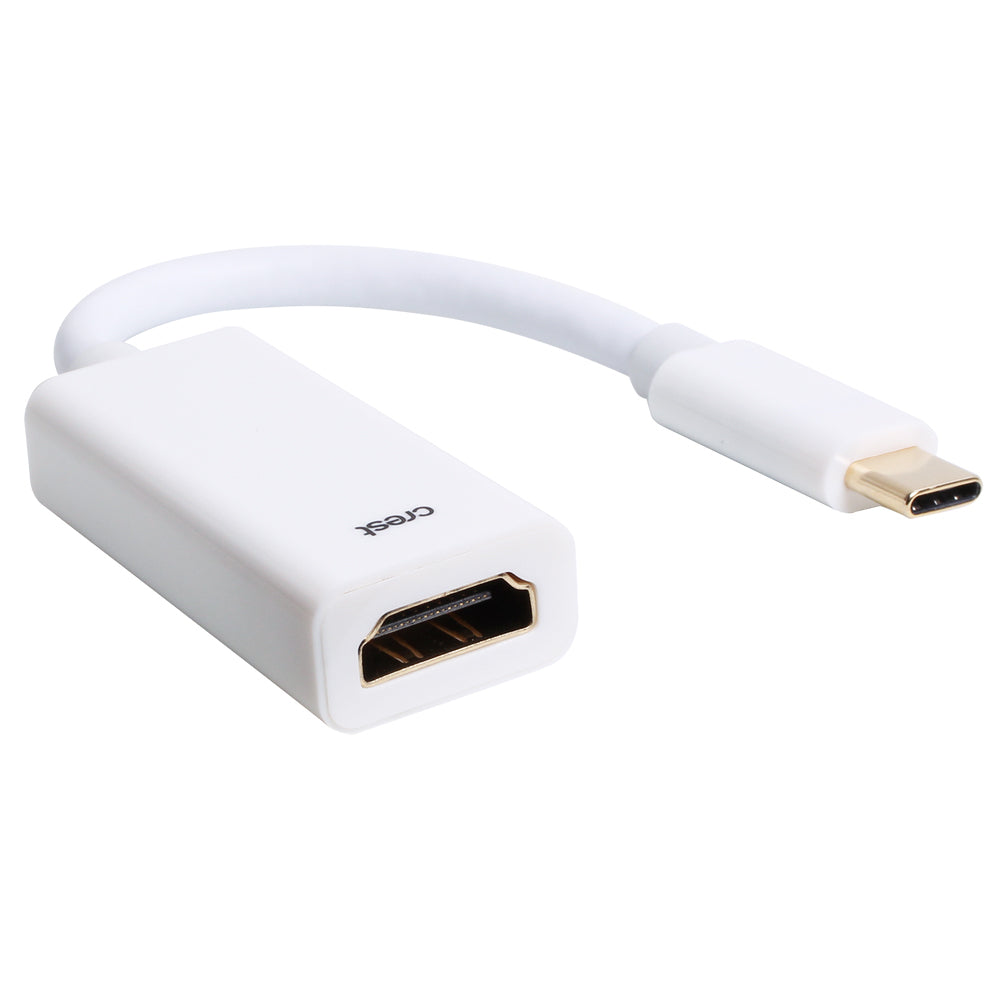 Crest 7cm USB-C Male To Female HDMI Adaptor For HD TV/Monitor Connector White