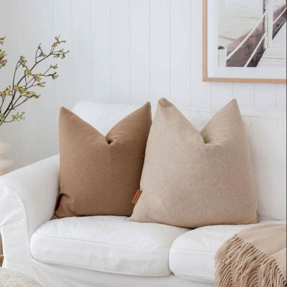Huxford Grove The Ghan Camel Hair Basketweave Cushion Sofa 55cm Light Brown — image 2
