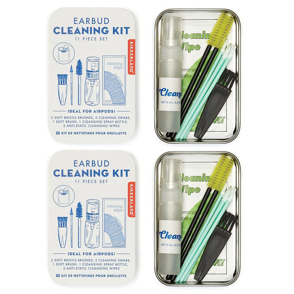 Kikkerland 11pc Kikkerland Earbuds Cleaning Kit/Brush Cleaner Set for AirPods/Earphones (2 Pack)