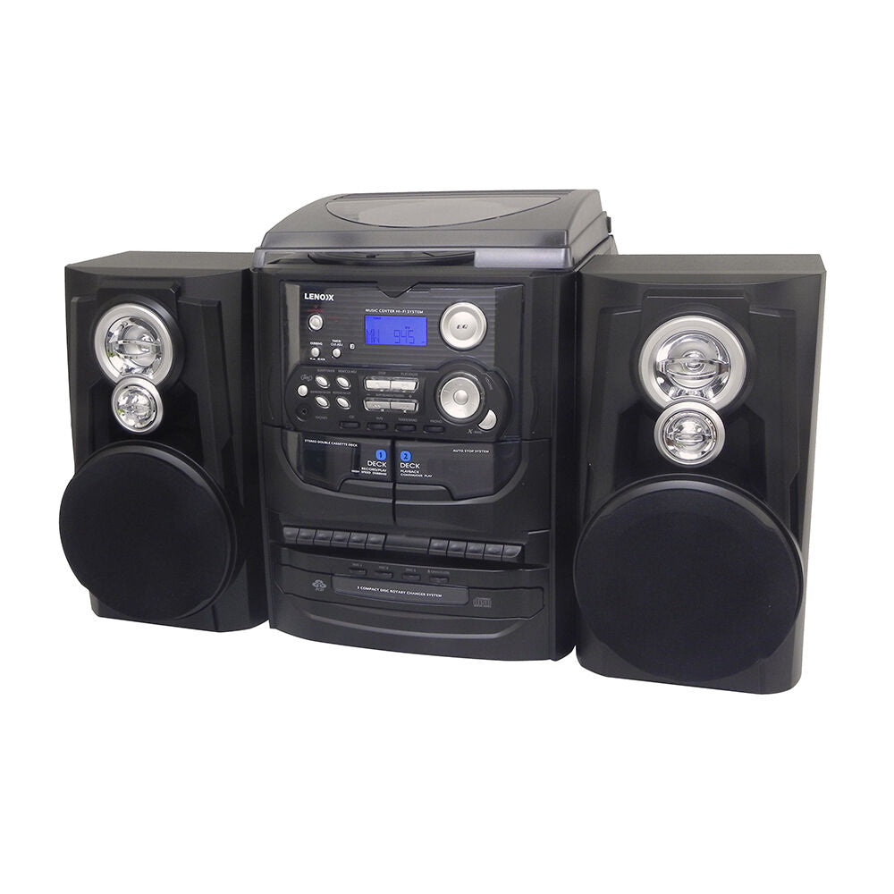 Lenoxx Hi-fi Turntable CD Player Am Fm Radio Dual Cassette Recorder Vinyl Lp 3