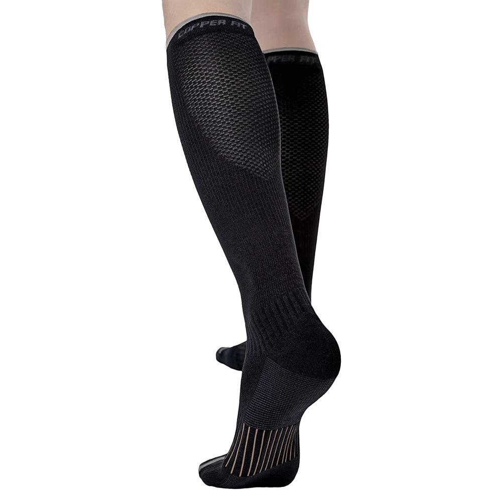 Copper Fit Easy On/Off Energy Travel Compression Socks L/XL Unisex Nylon Black — image 2