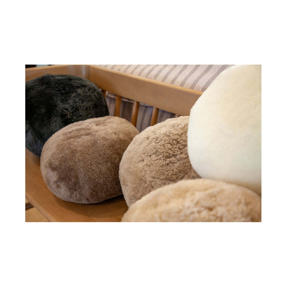 Huxford Grove The Kallista Sheepskin Ball Soft Cushion Sofa Pillow 28cm Nappa — image 2