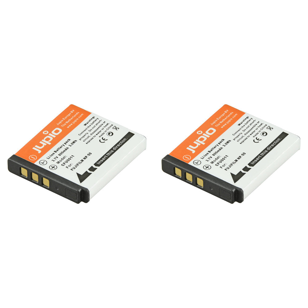 Jupio Li-Ion 3.7V 800mAh Battery For Fuji NP-50 Camera (2 Pack)