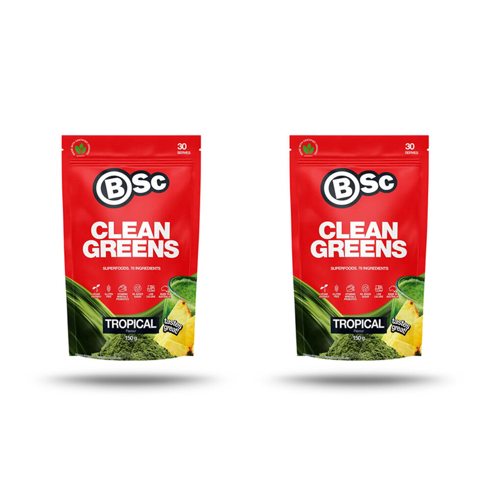 BSc 150g Tropical Clean Greens Powder 30 Serves Vitamins/Minerals (2 Pack)