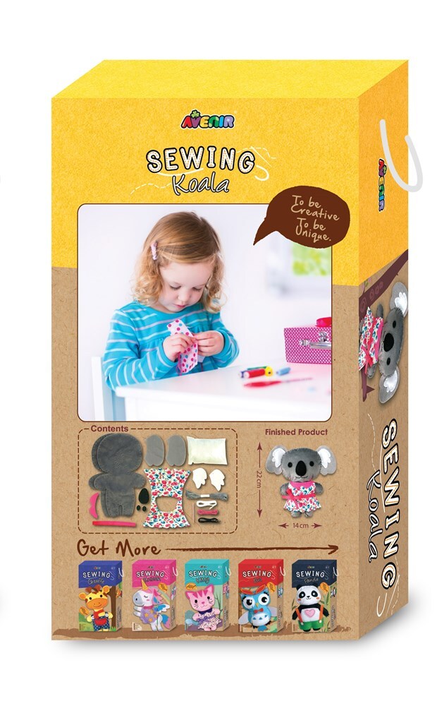 Avenir Sewing Fabric/Yarn Koala Doll Creative Fun Art/Craft Kit Kids Toy 6y+ — image 2