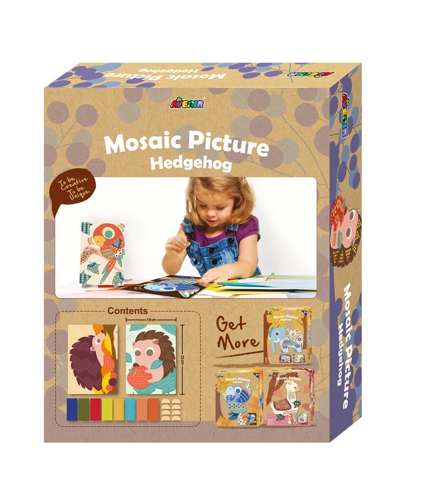 Avenir Mosaic Picture Hedgehog Creative Art/Craft Kids/Children Fun Activity 3y+ — image 2