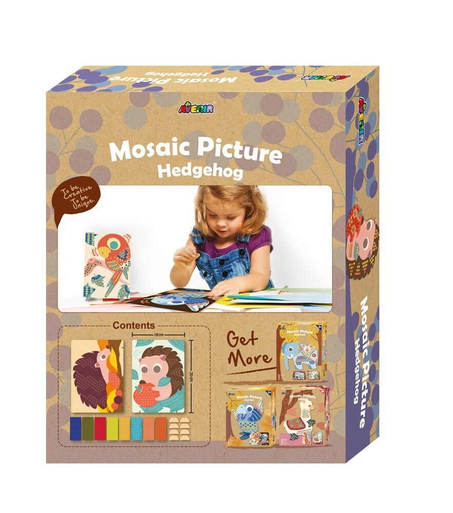 Avenir Mosaic Picture Hedgehog Creative Art/Craft Kids/Children Activity 3y+ (2 Pack) — image 3