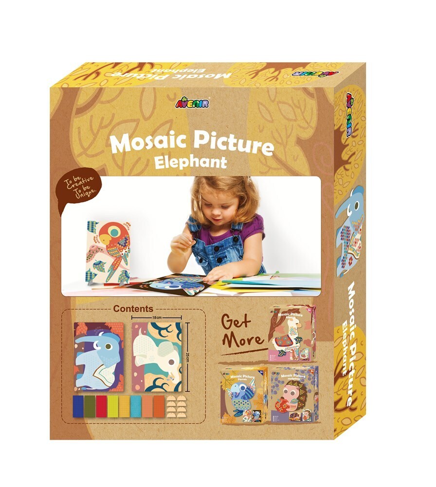 Avenir Mosaic Picture Elephant Creative Art/Craft Kids/Children Activity 3y+ (2 Pack) — image 3