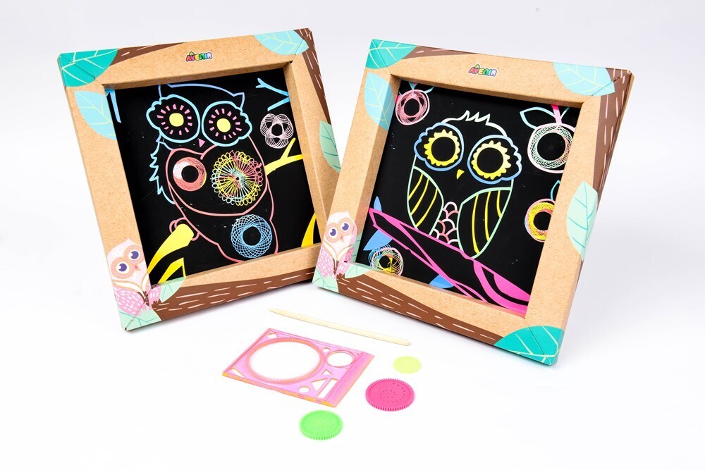 Avenir Scratch Spiro Art Owl Craft Kids Fun Toy 3y+ (2 Pack) — image 4