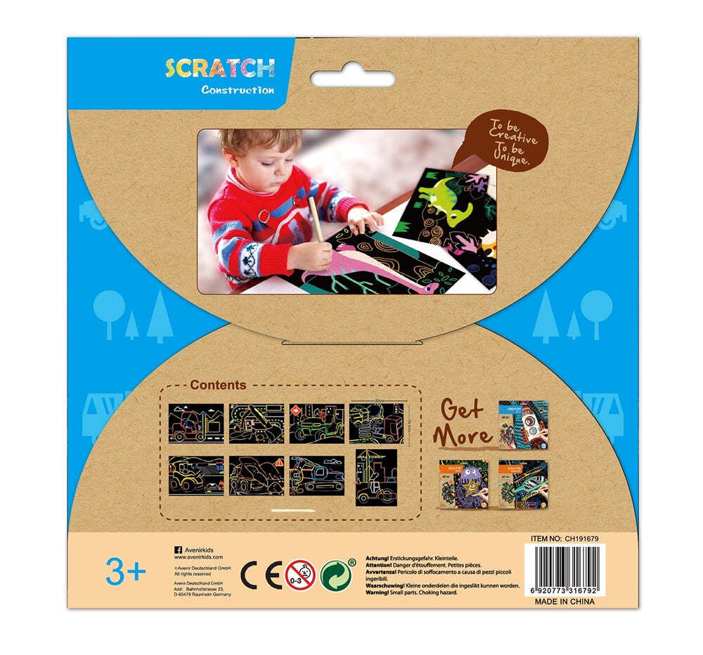 Avenir Scratch Construction Paper Art/Craft Kids/Children Fun Activity Toy 3y+ — image 2