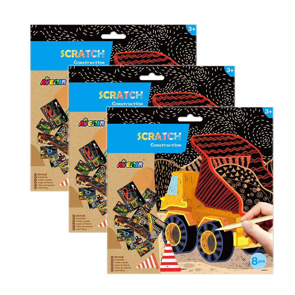Avenir Scratch Construction Paper Art/Craft Kids/Children Activity Toy 3y+ (3 Pack)