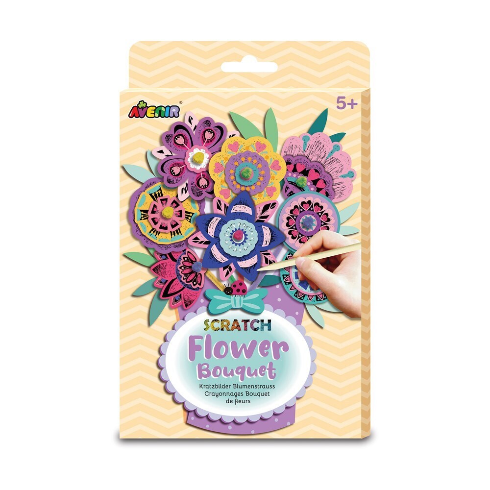 Avenir Scratch Flower Bouquet Creative Art/Craft Kids/Children Activity 5y+ (2 Pack) — image 2