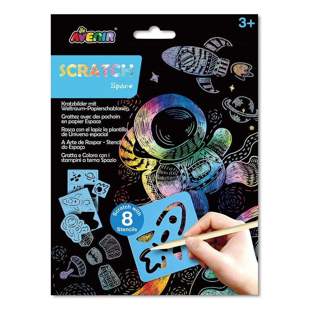 Avenir Scratch & Stencil Space Kids/Children Art Activity Fun Play Toy 3y+