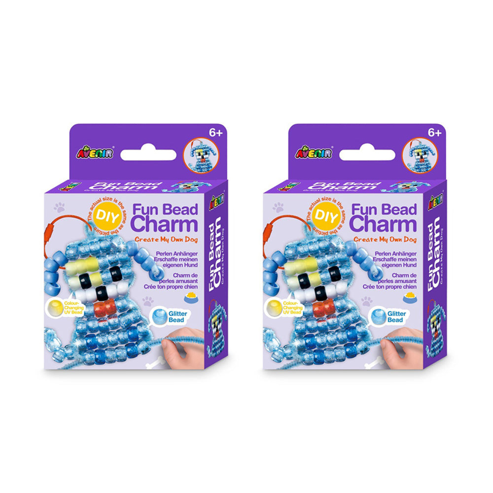 Avenir Fun Bead Charm Dog Educational Arts Kids/Children Activity Kit 6y+ (2 Pack)