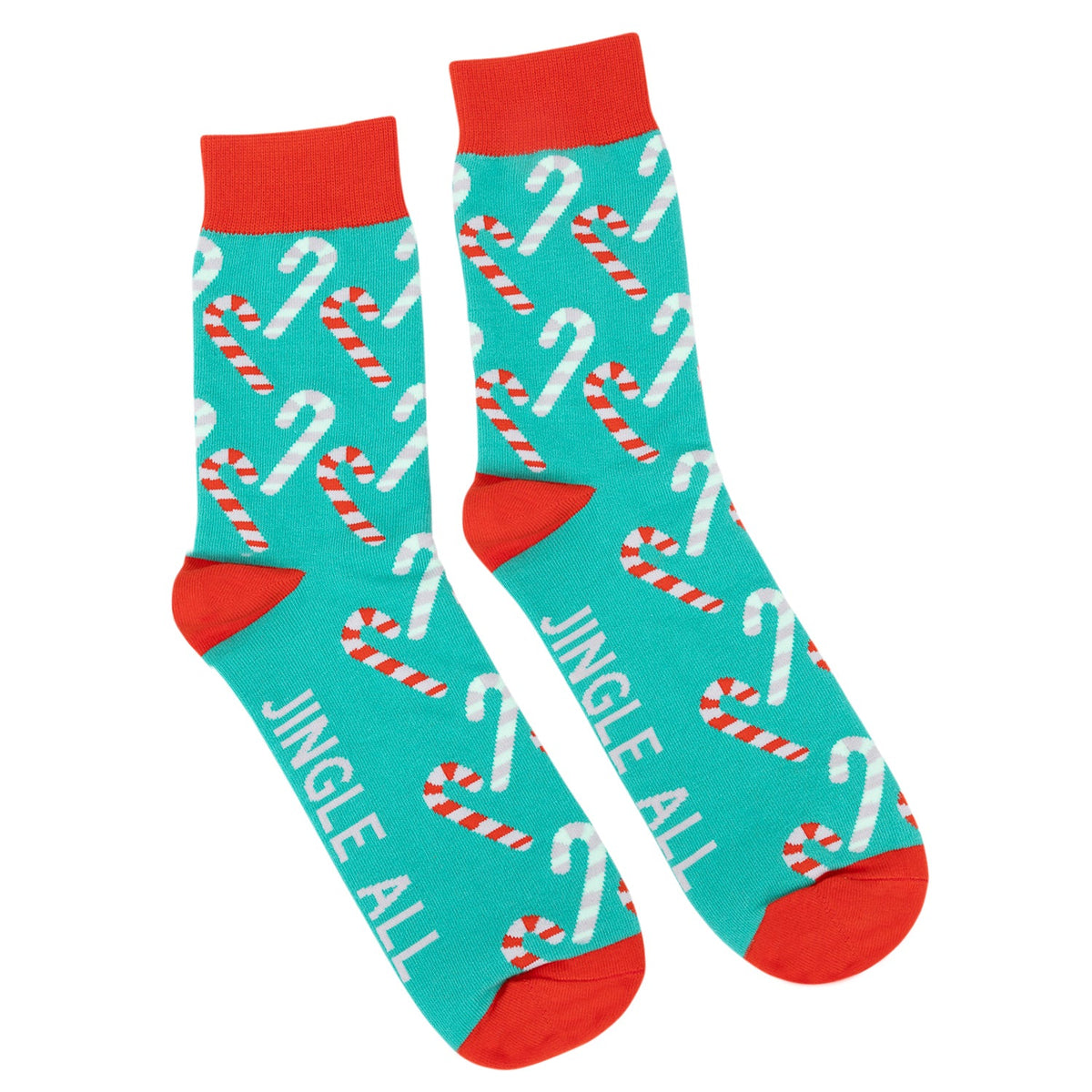 Splosh Christmas Candy Canes Fashion Printed Crew Socks One Size Adult Unisex