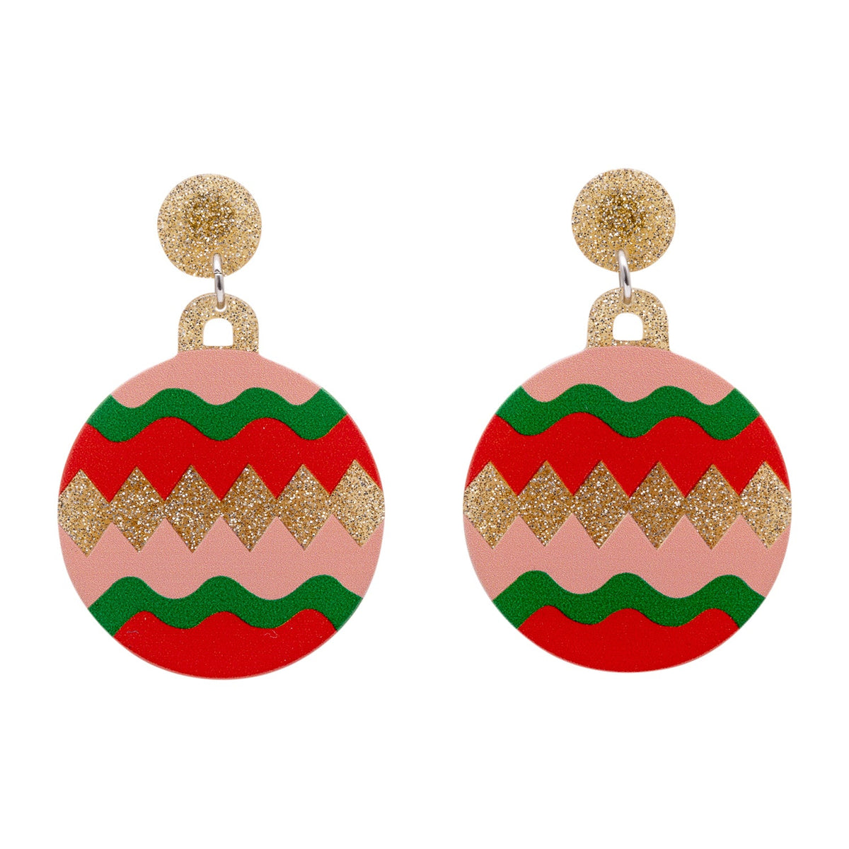 Splosh Christmas Ornament Drop Earrings Stainless Steel Fashion Jewellery 6cm — image 2