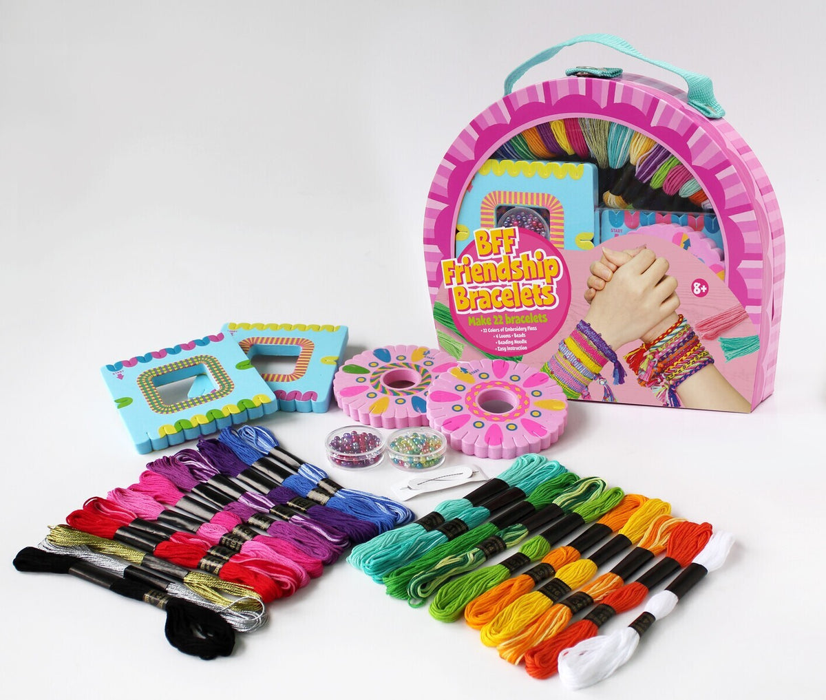 Kaper Kidz Friends 4 Ever Bracelet Making Yarn Kit Pink 8 Years Plus