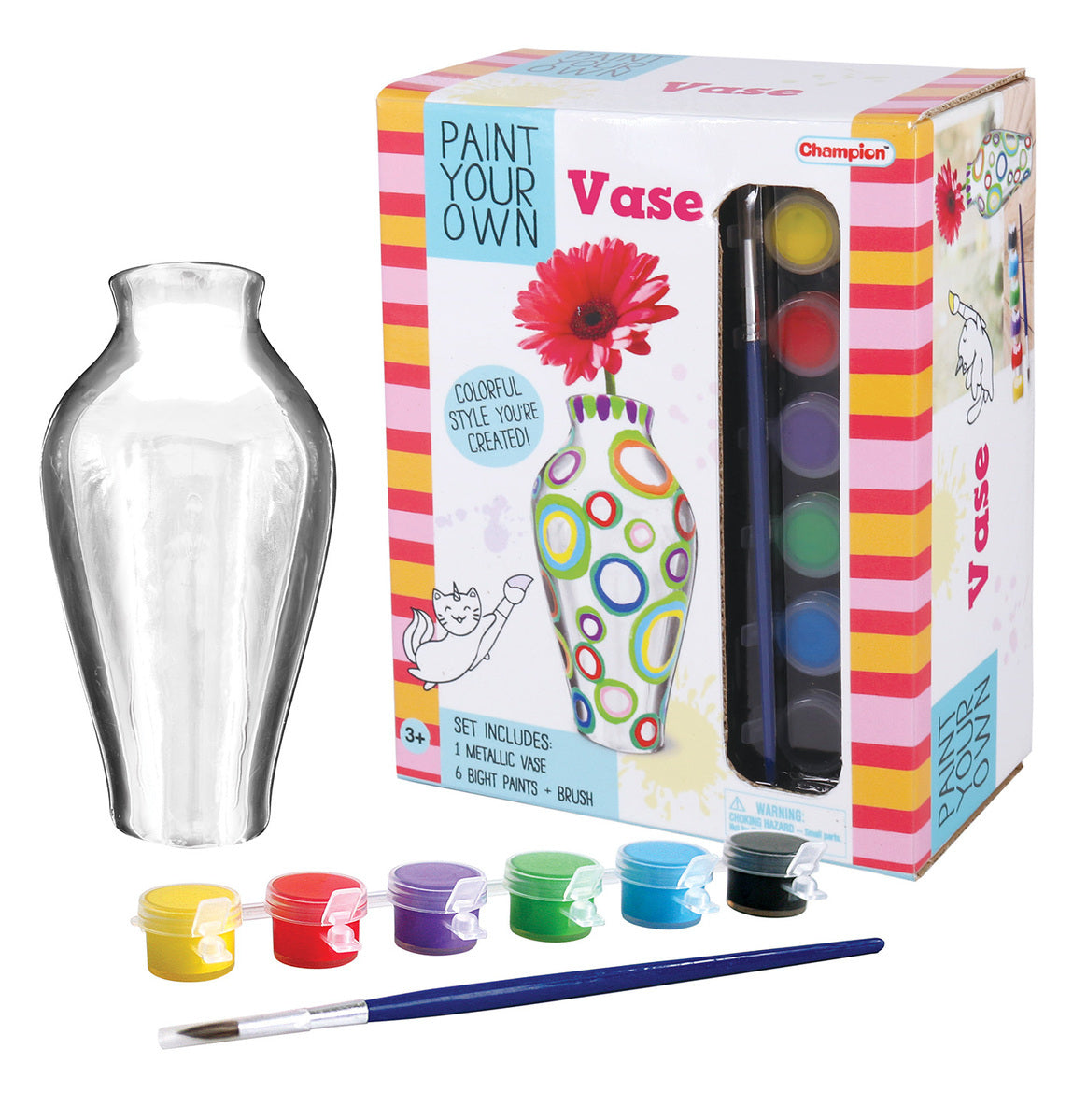 Kaper Kidz Pyo Metallic Painted Vase Craft Kit Ceramic Painting 8+