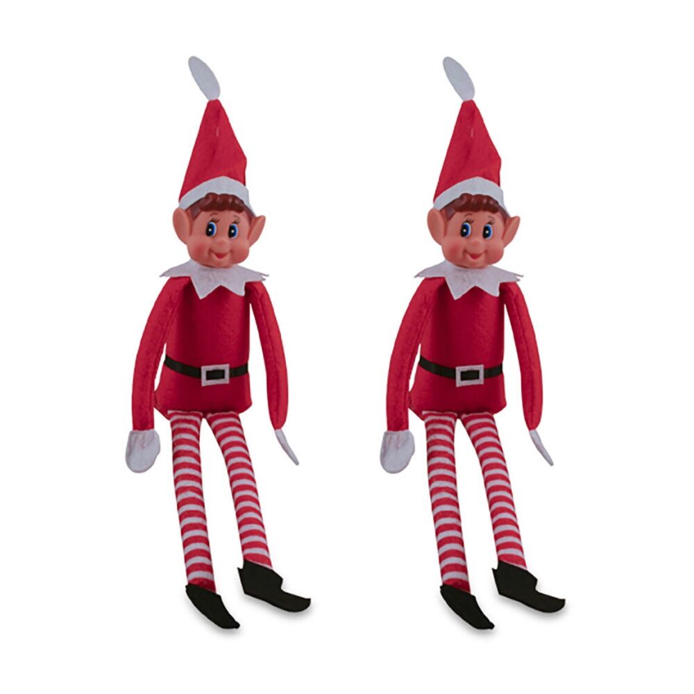 LMD Elfie Elf Christmas Novelty Figurine/Figure Decorative Statue Home Decor (2 Pack)