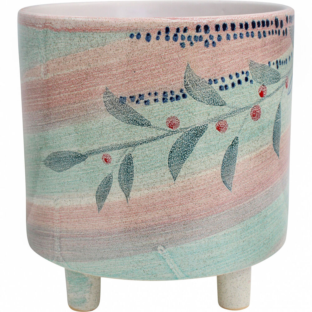 LVD 26.5x27cm Multicoloured Ceramic Decorative Indoor Planter Pot Petals XL