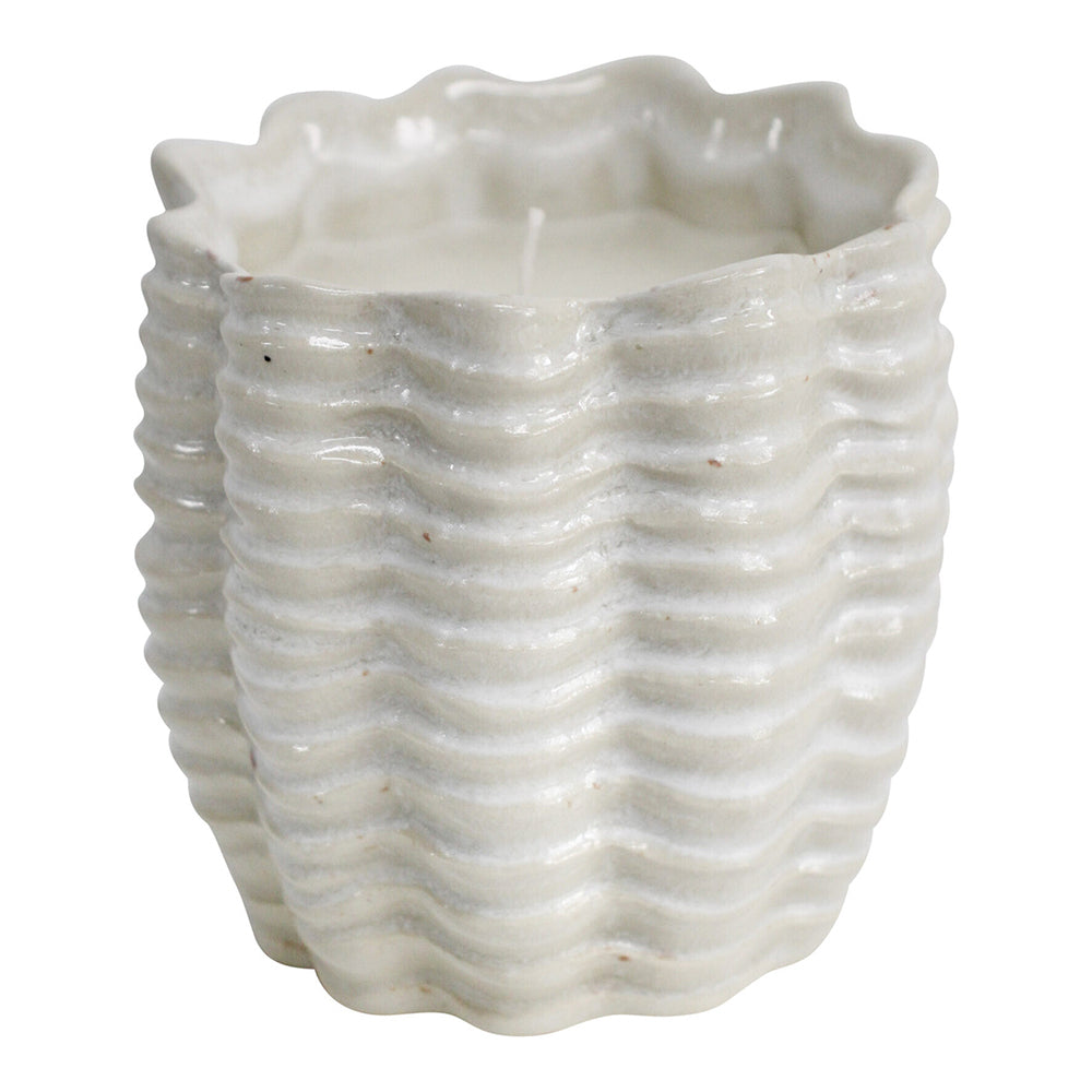 LVD Ceramic 10.5cm Scented Tealight Candle Hamptons Home Fragrance Decor Display WHT