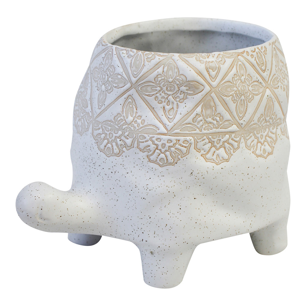 LVD Ceramic 19.5cm Turtle Planter Flower Pot Tabletop Home Room Garden Decor Aztec
